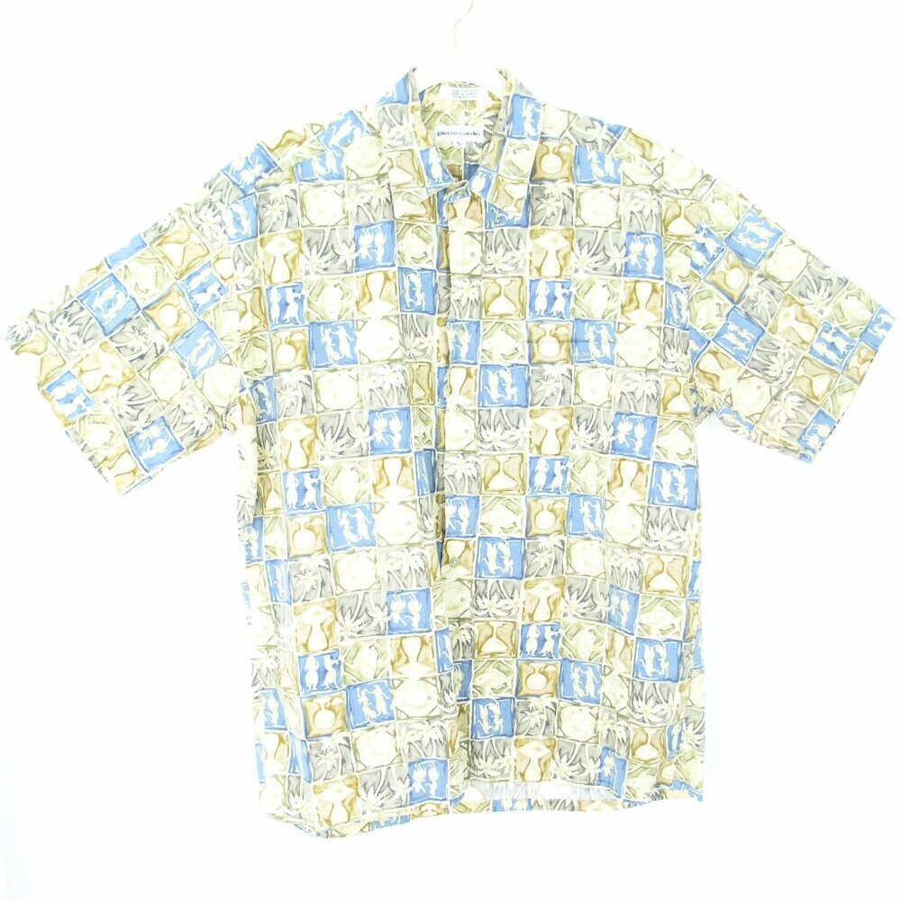pierre cardin Button Down Short Sleeve Men's Shirt Large